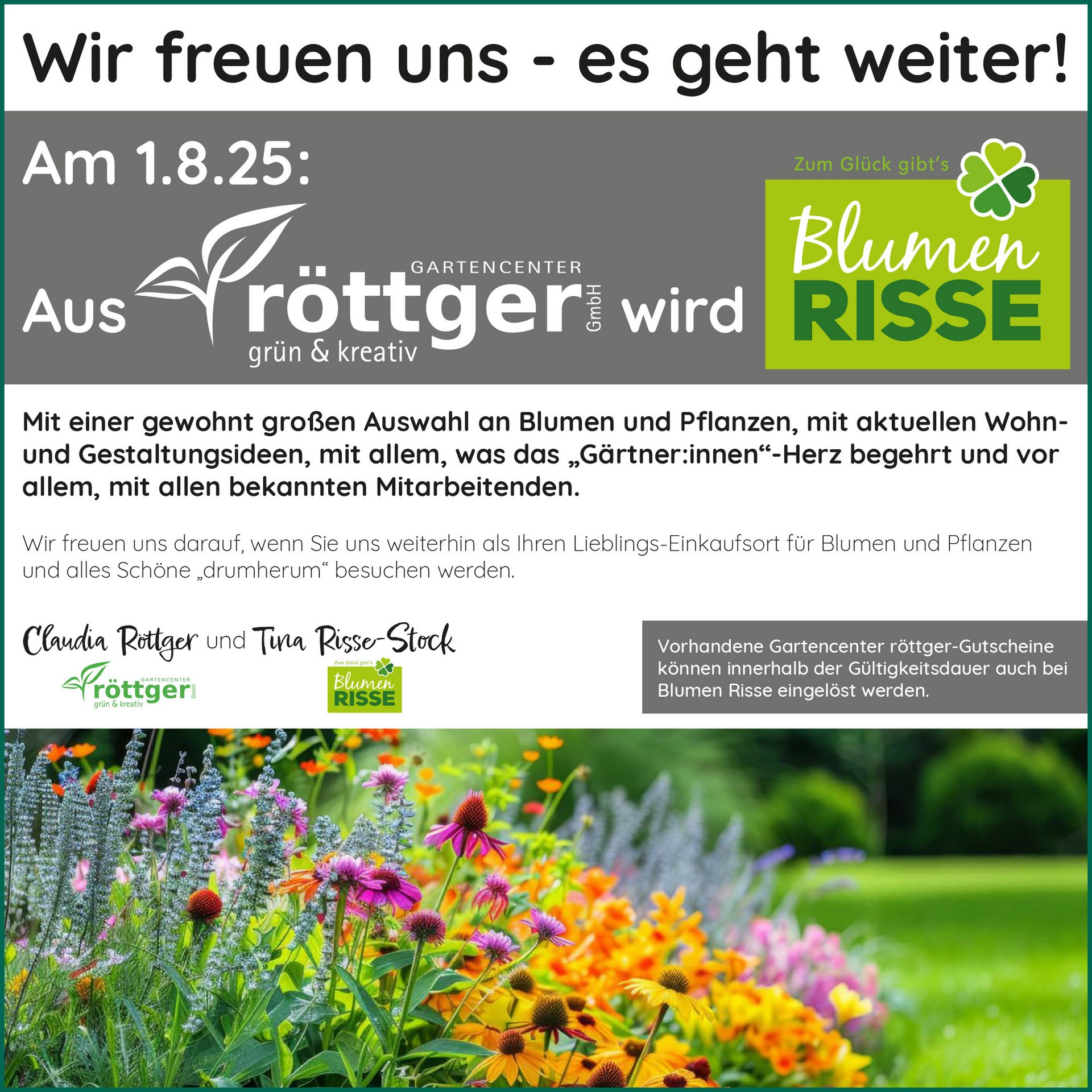 Wir freuen uns - es geht weiter! Wir freuen uns - es geht weiter!